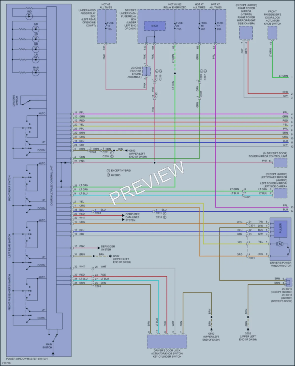 2020 Acura RLX Power Windows wiring diagram preview