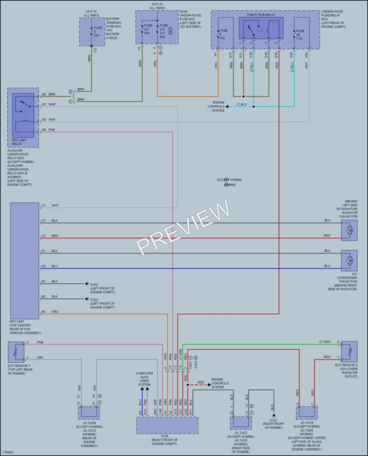 2020 Acura RLXSportHybrid Cooling Fan wiring diagram preview
