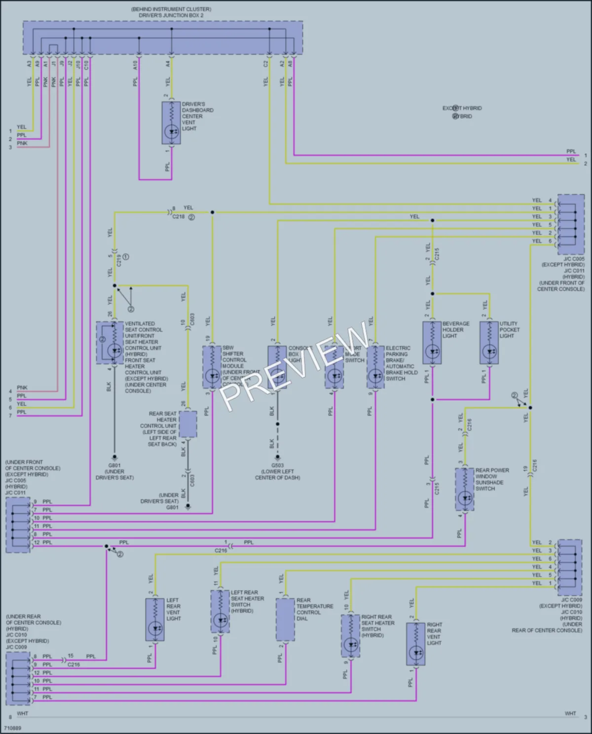 2020 Acura RLXSportHybrid Interior Lights wiring diagram preview
