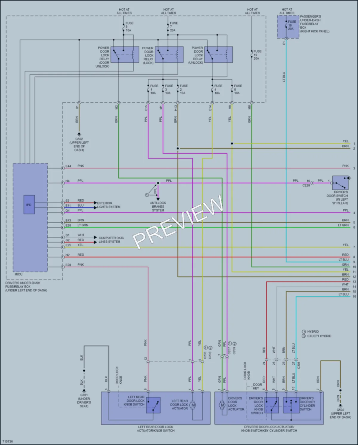 2020 Acura RLXSportHybrid Power Door Locks wiring diagram preview