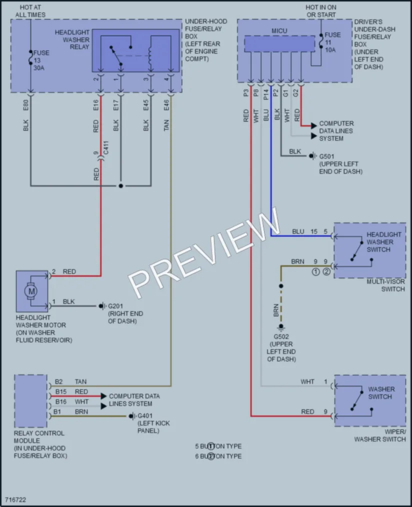 2020 Acura RLXSportHybrid Wiper Washer wiring diagram preview