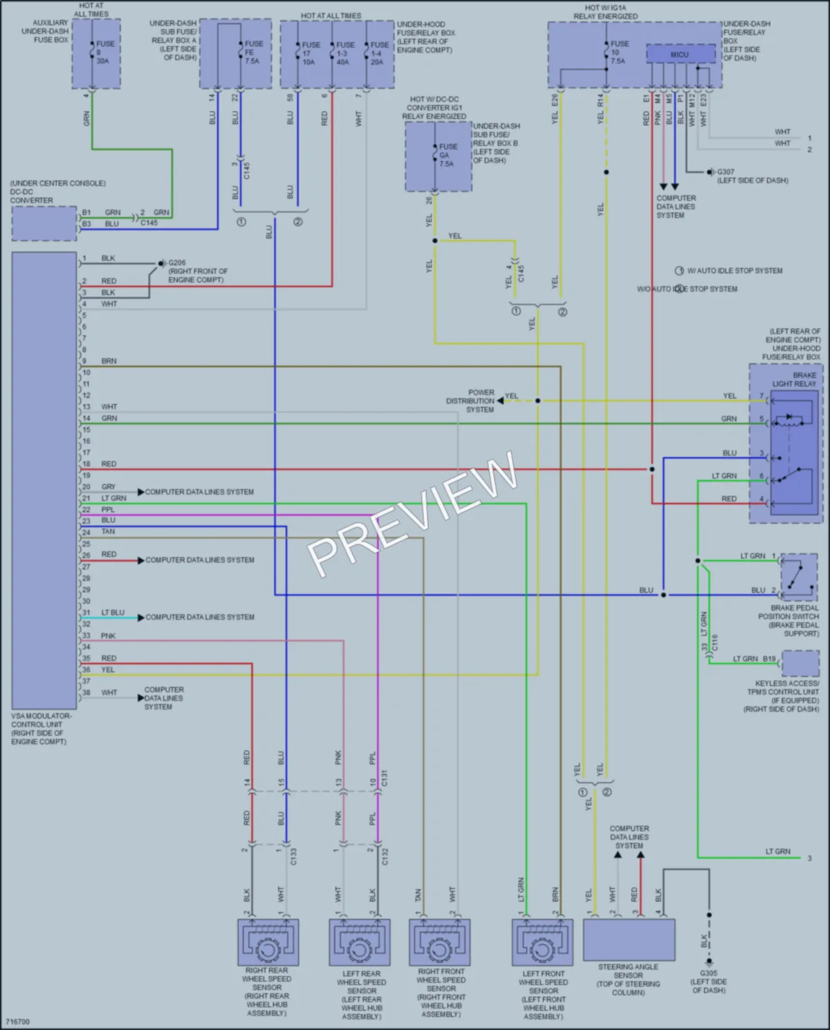 2020 Acura TLX Anti Lock Brakes wiring diagram preview