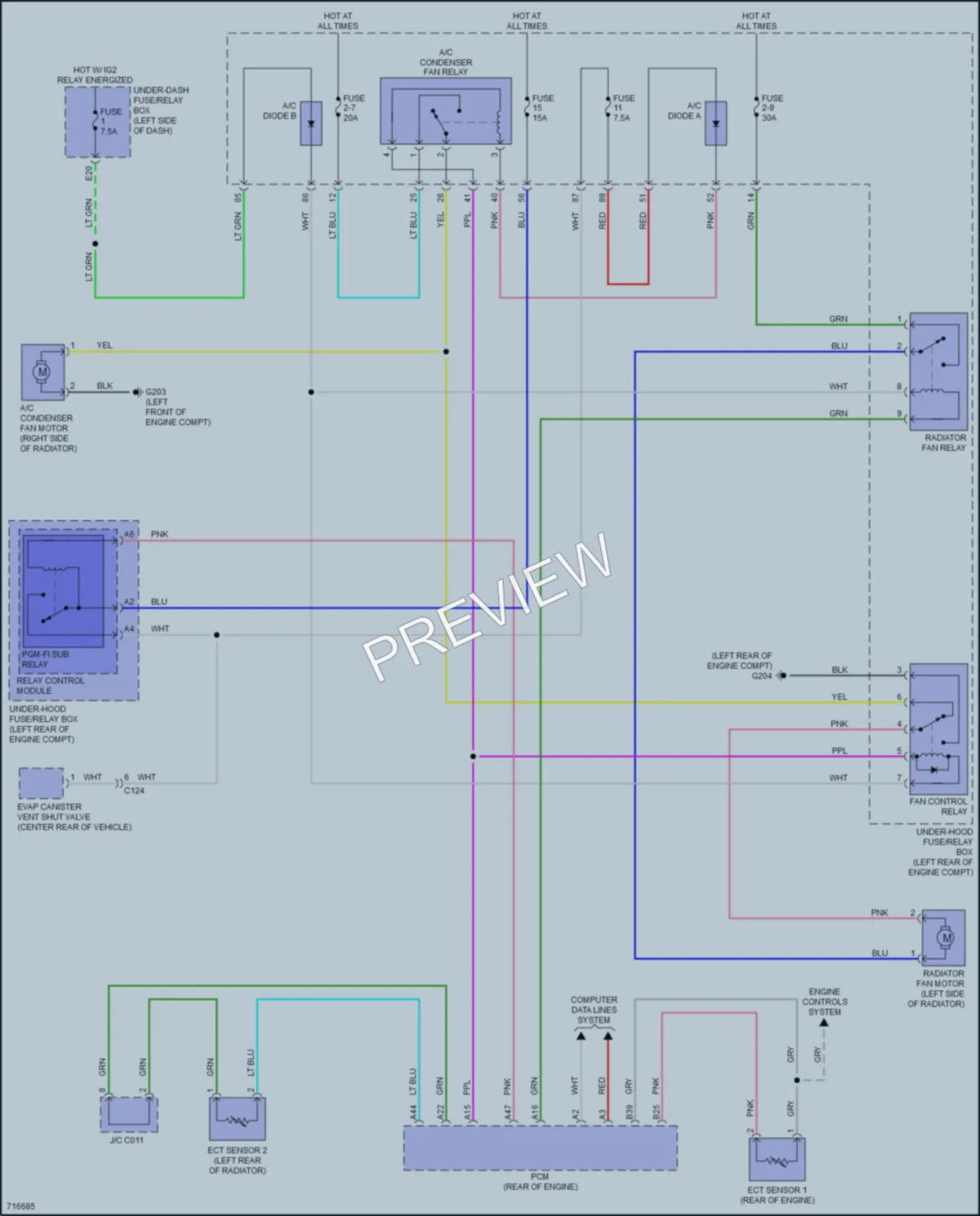 2020 Acura TLX Cooling Fan wiring diagram preview