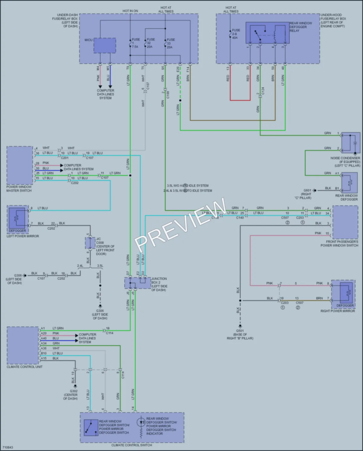 2020 Acura TLX Defoggers wiring diagram preview
