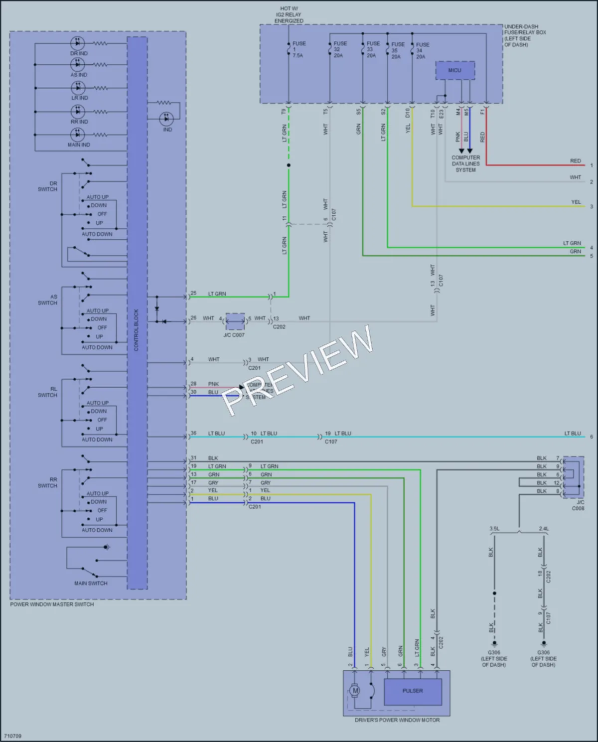 2020 Acura TLX Power Windows wiring diagram preview