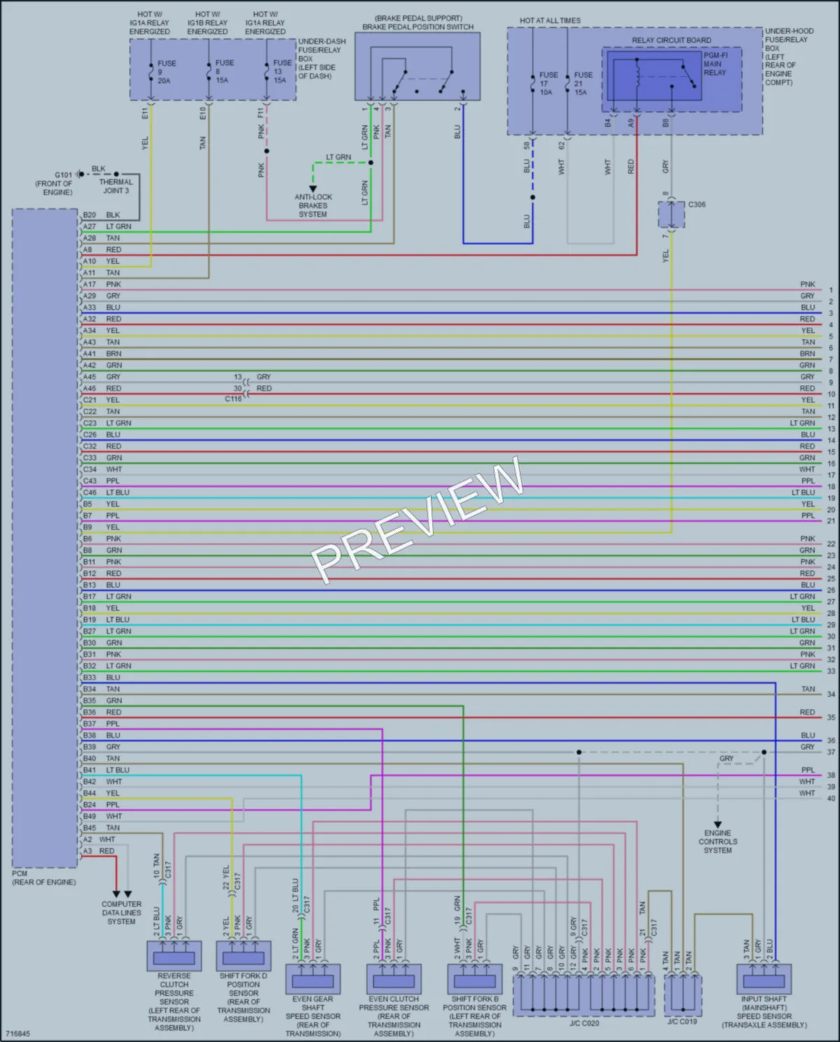2020 Acura TLX Transmission wiring diagram preview