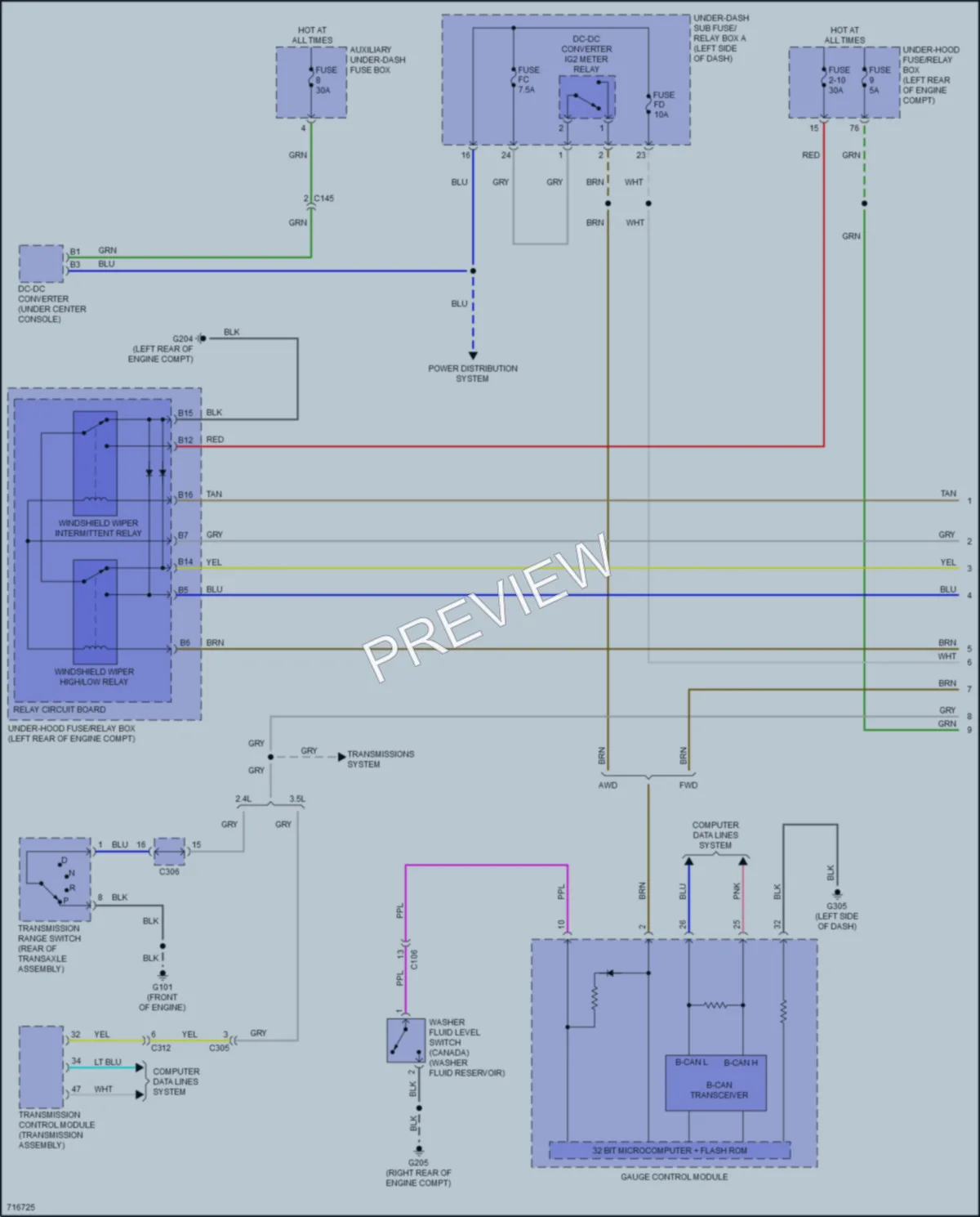 2020 Acura TLX Wiper Washer wiring diagram preview