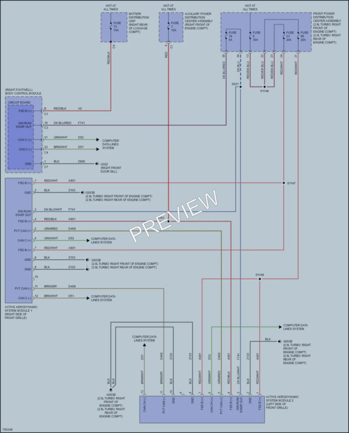 2020 AlfaRomeo Giulia Electronic Suspension wiring diagram preview