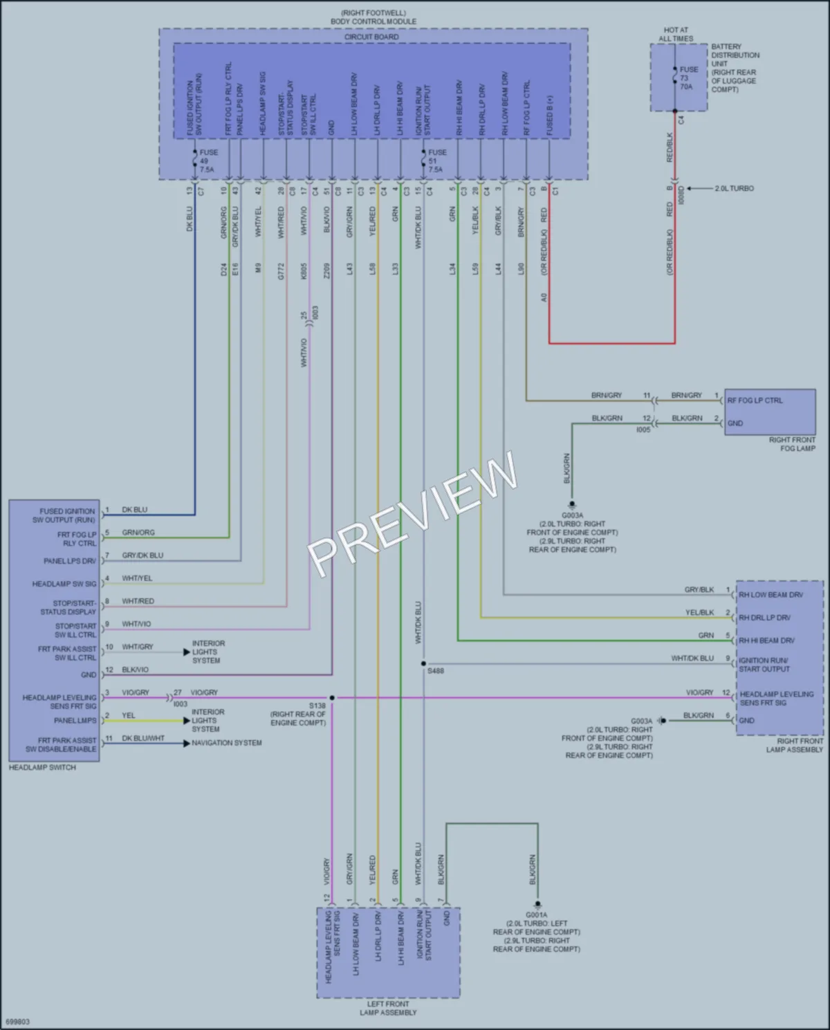 2020 AlfaRomeo Giulia Headlights wiring diagram preview