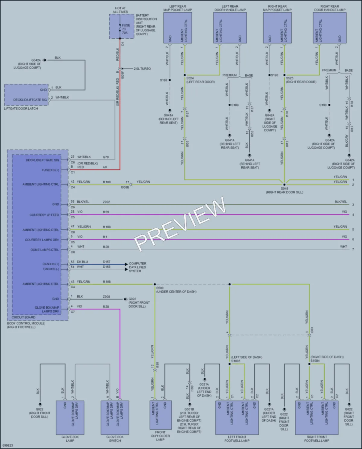 2020 AlfaRomeo Giulia Interior Lights wiring diagram preview