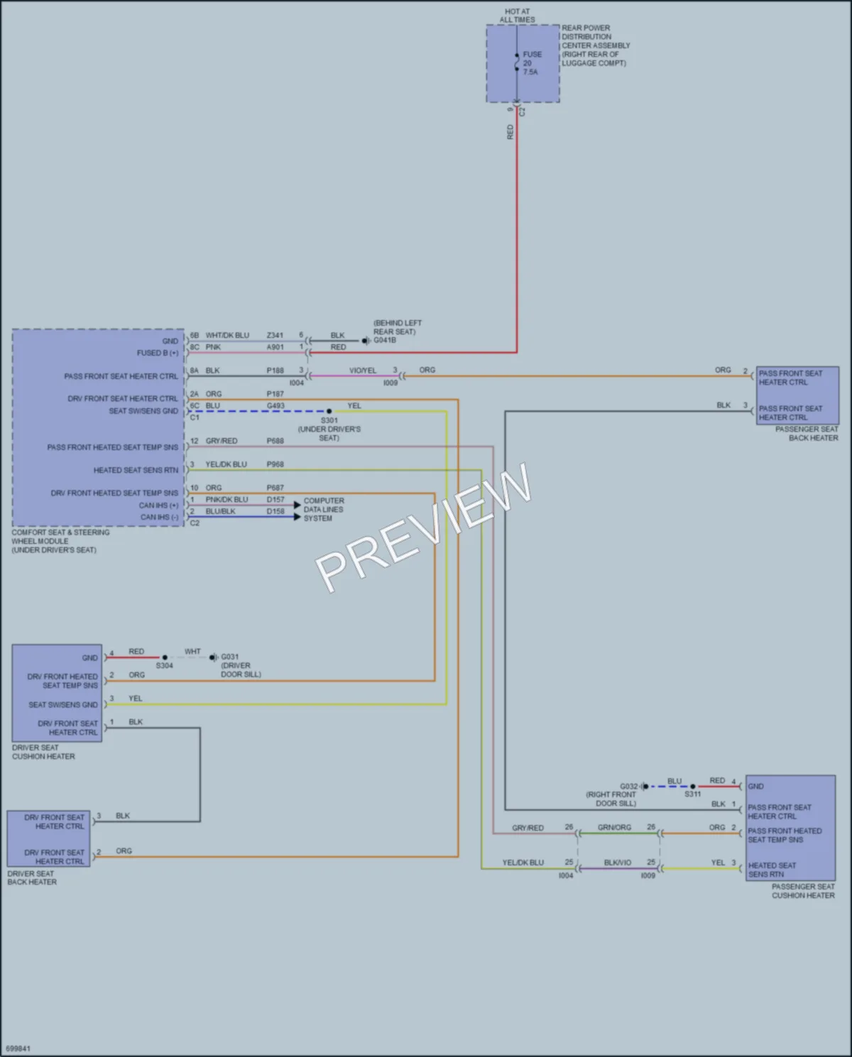 2020 AlfaRomeo Giulia Power Seats wiring diagram preview