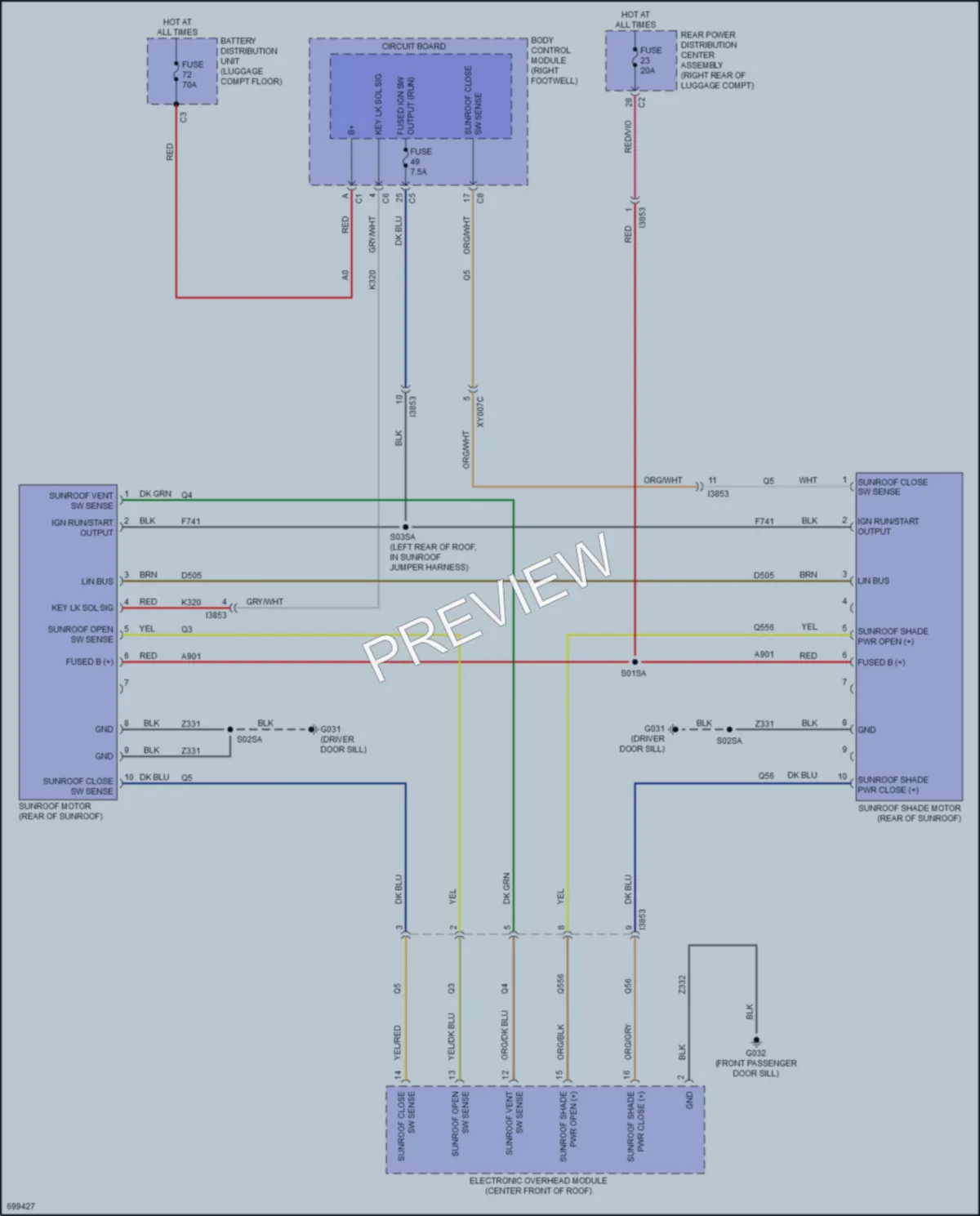 2020 AlfaRomeo Stelvio Power Top Sunroof wiring diagram preview
