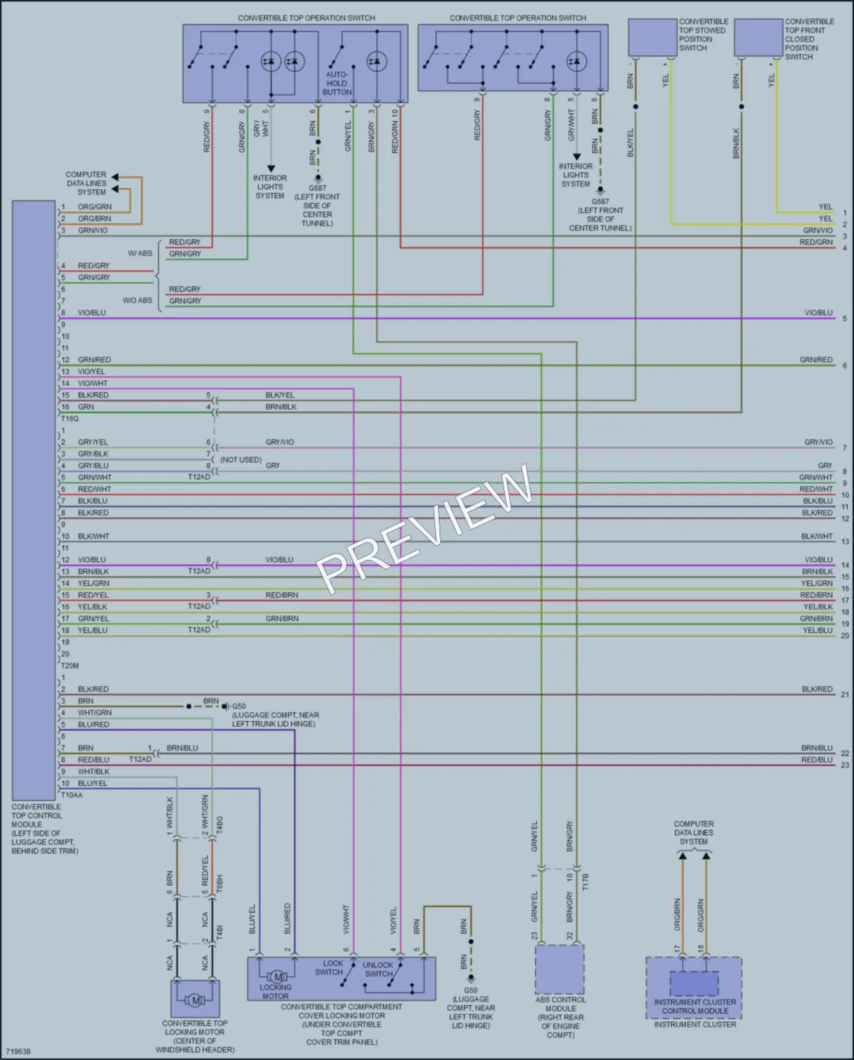 2020 Audi A3 Power Top Sunroof wiring diagram preview