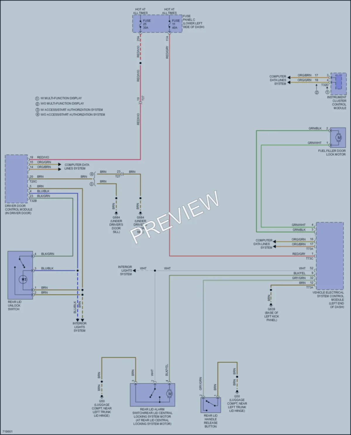 2020 Audi A3 Trunk Tailgate Fuel Door wiring diagram preview
