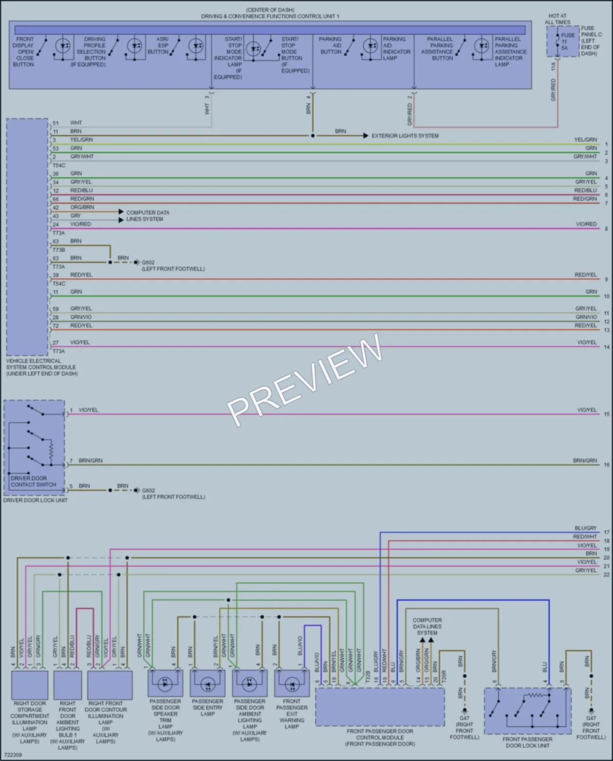 2020 Audi A4allroad Interior Lights wiring diagram preview