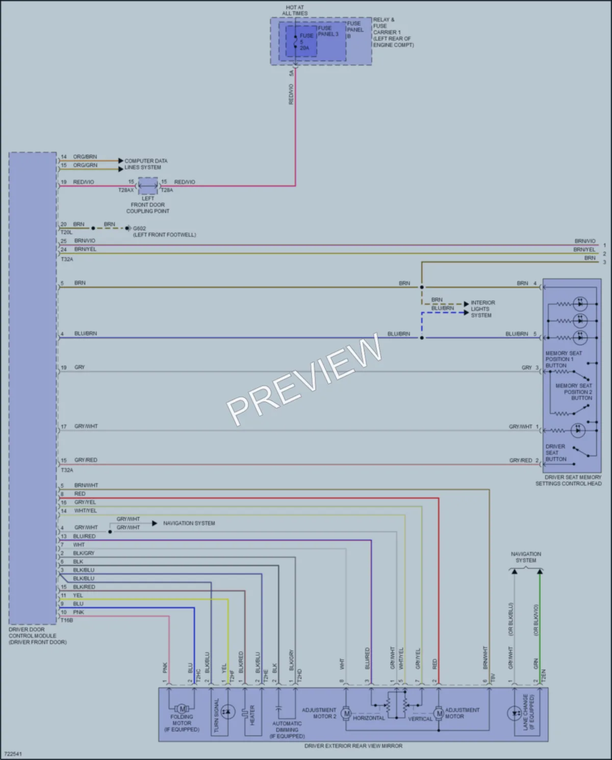 2020 Audi A4allroad Memory Systems wiring diagram preview