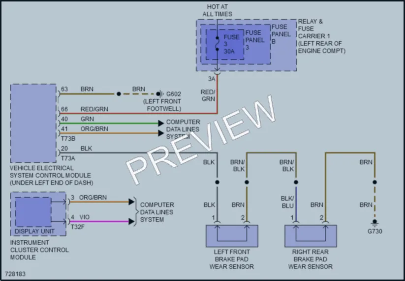 2020 Audi A4allroad Warning Systems wiring diagram preview