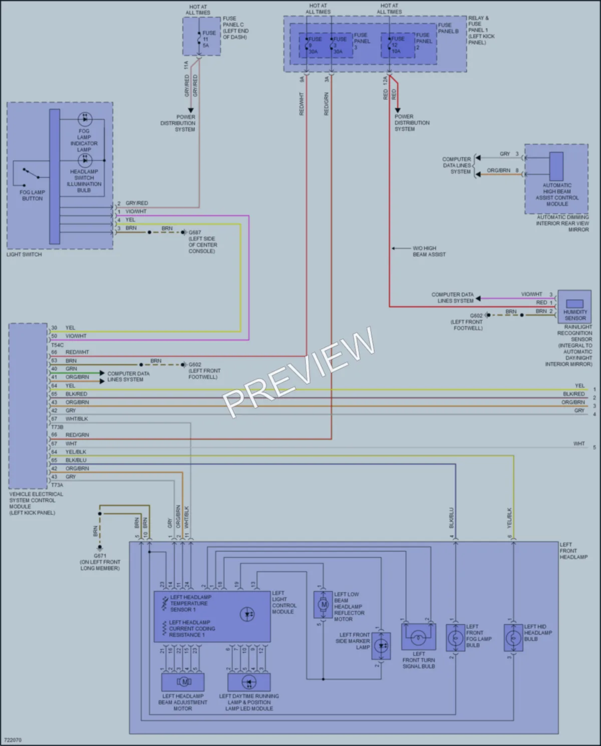 2020 Audi A5 Headlights wiring diagram preview
