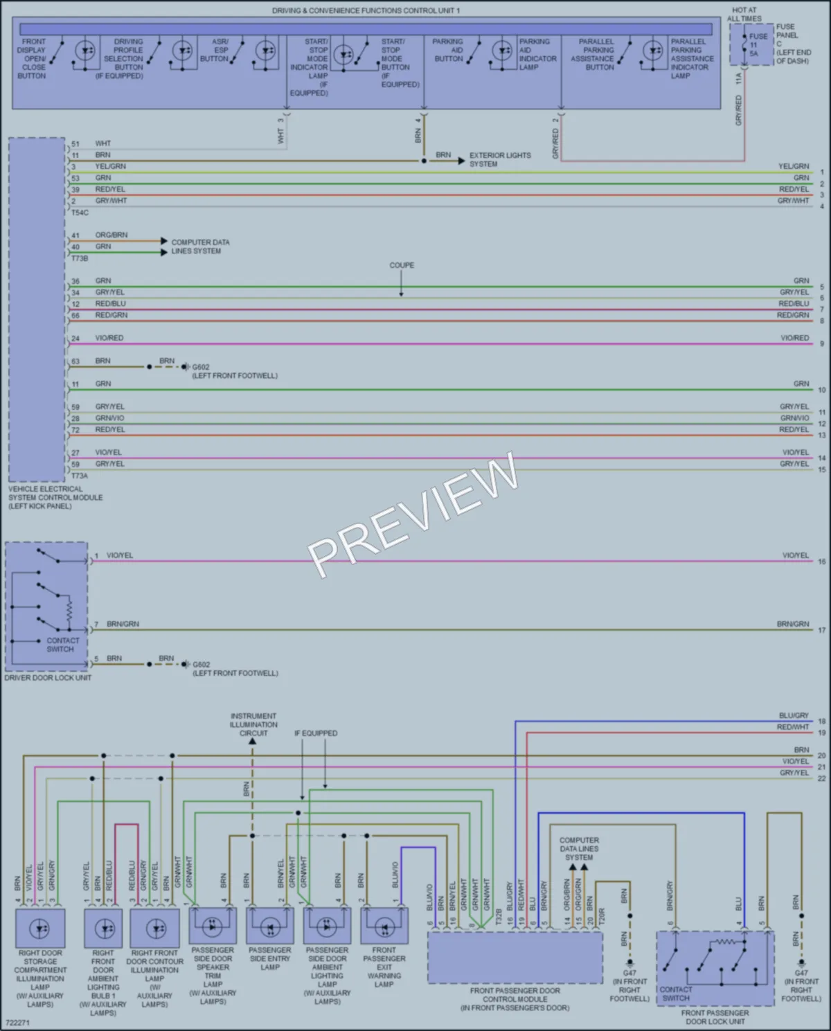 2020 Audi A5 Interior Lights wiring diagram preview