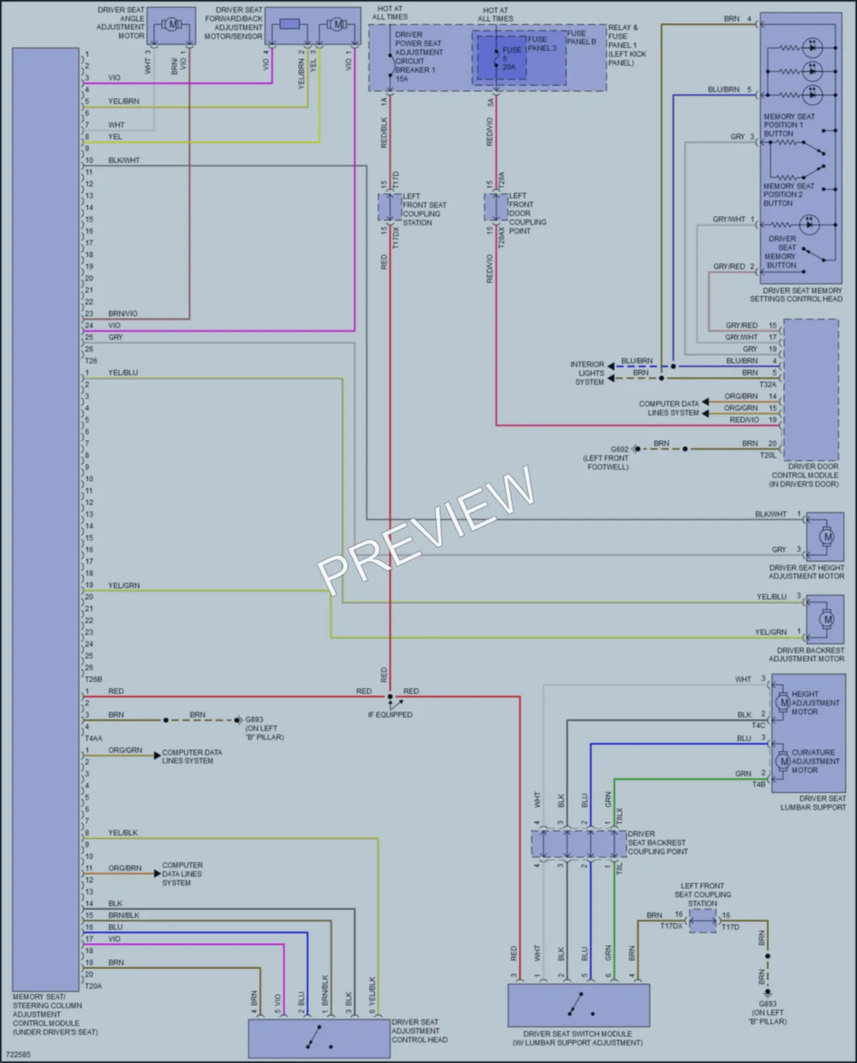 2020 Audi A5 Memory Systems wiring diagram preview