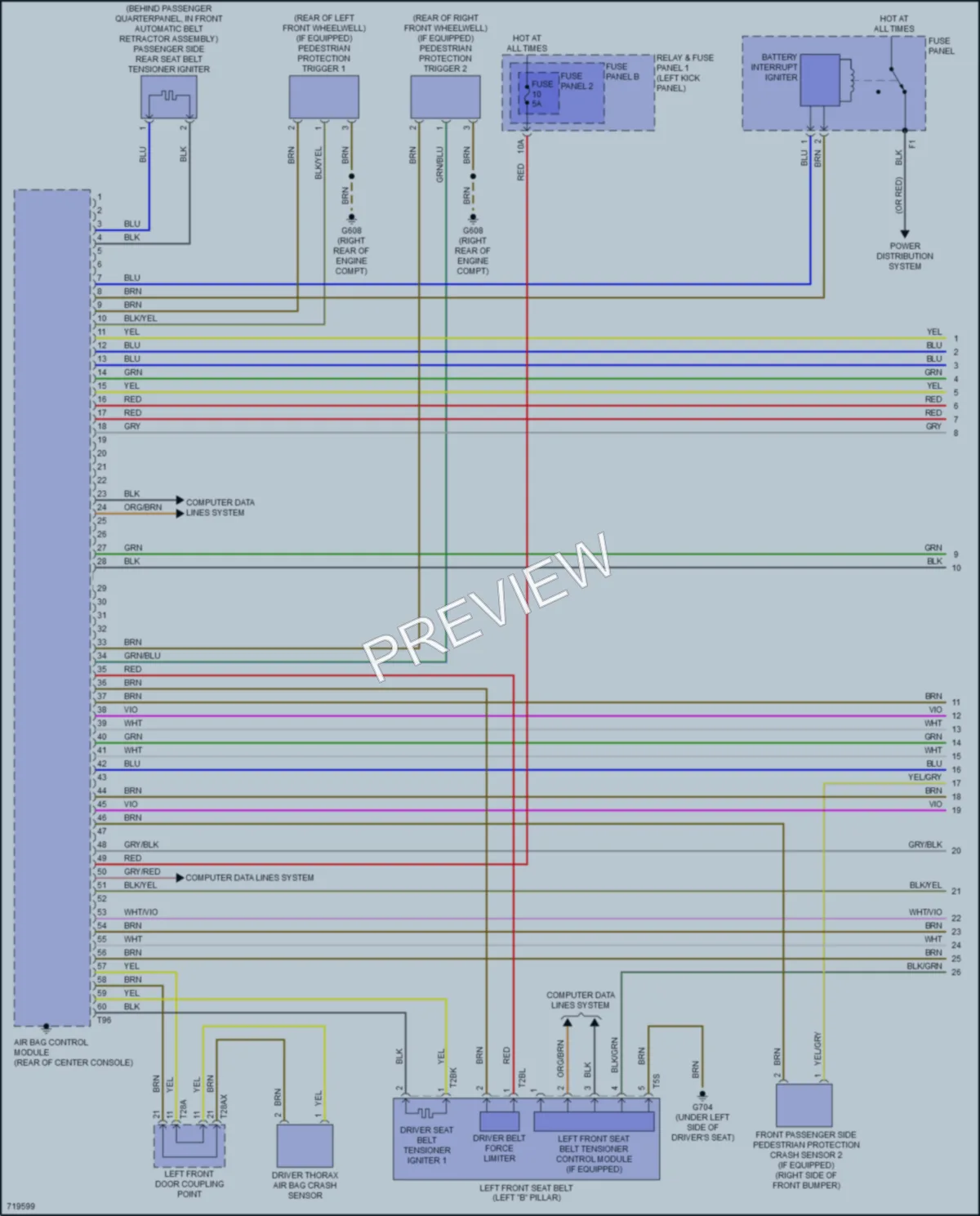 2020 Audi A5 Supplemental Restraints wiring diagram preview