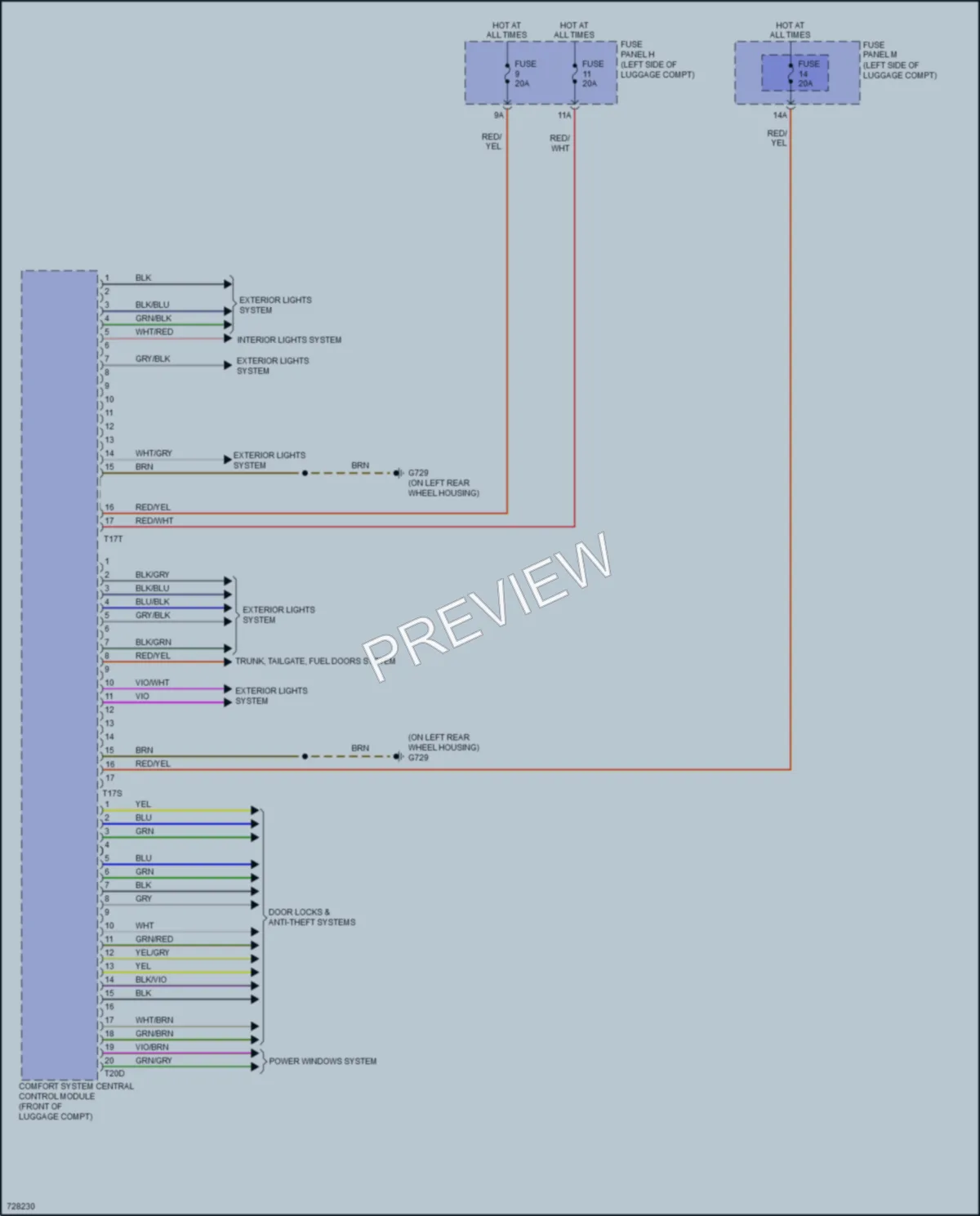 2020 Audi A6 Body Control Modules wiring diagram preview