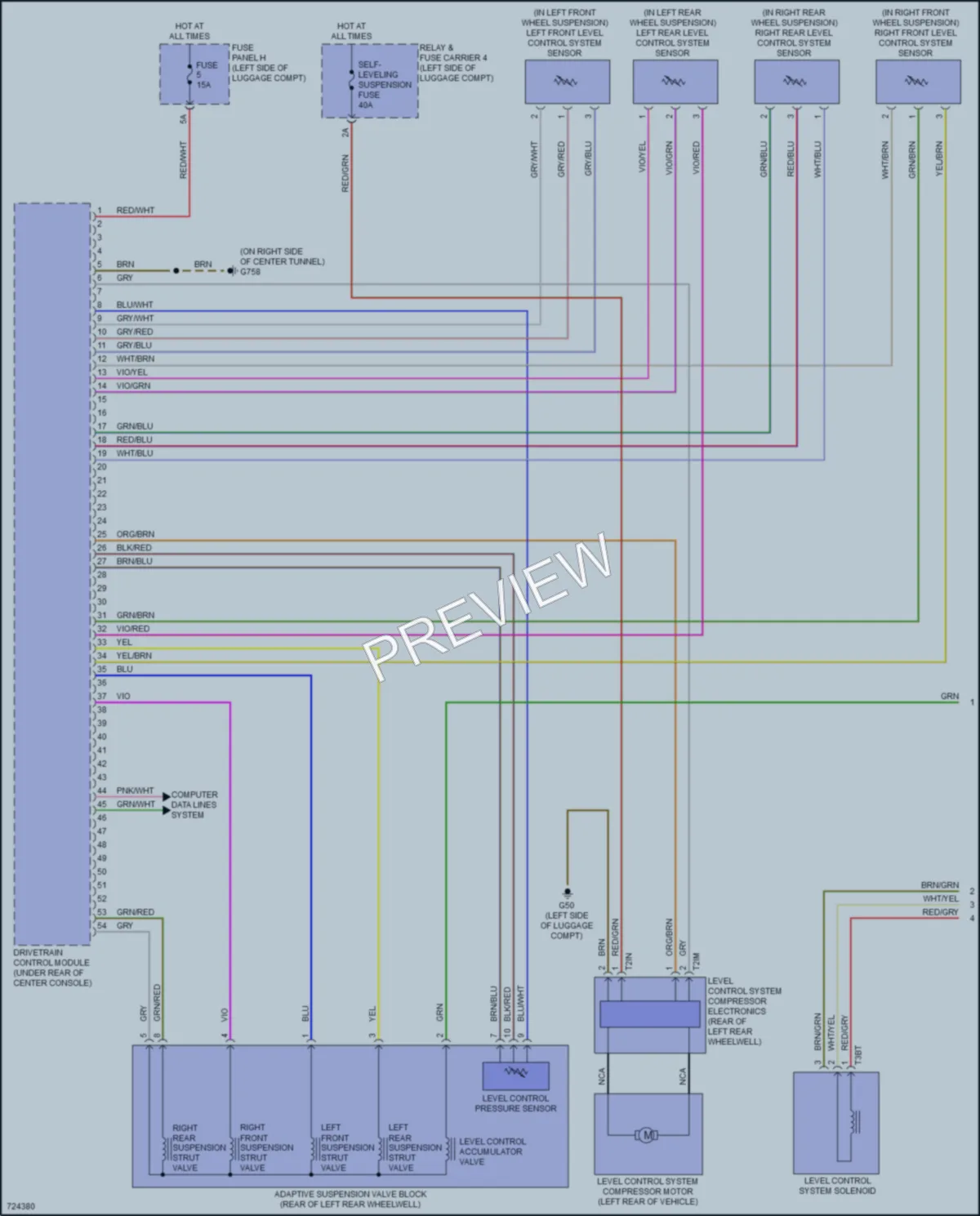 2020 Audi A6 Electronic Suspension wiring diagram preview
