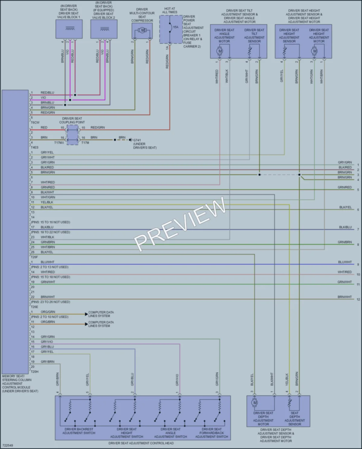 2020 Audi A6 Memory Systems wiring diagram preview