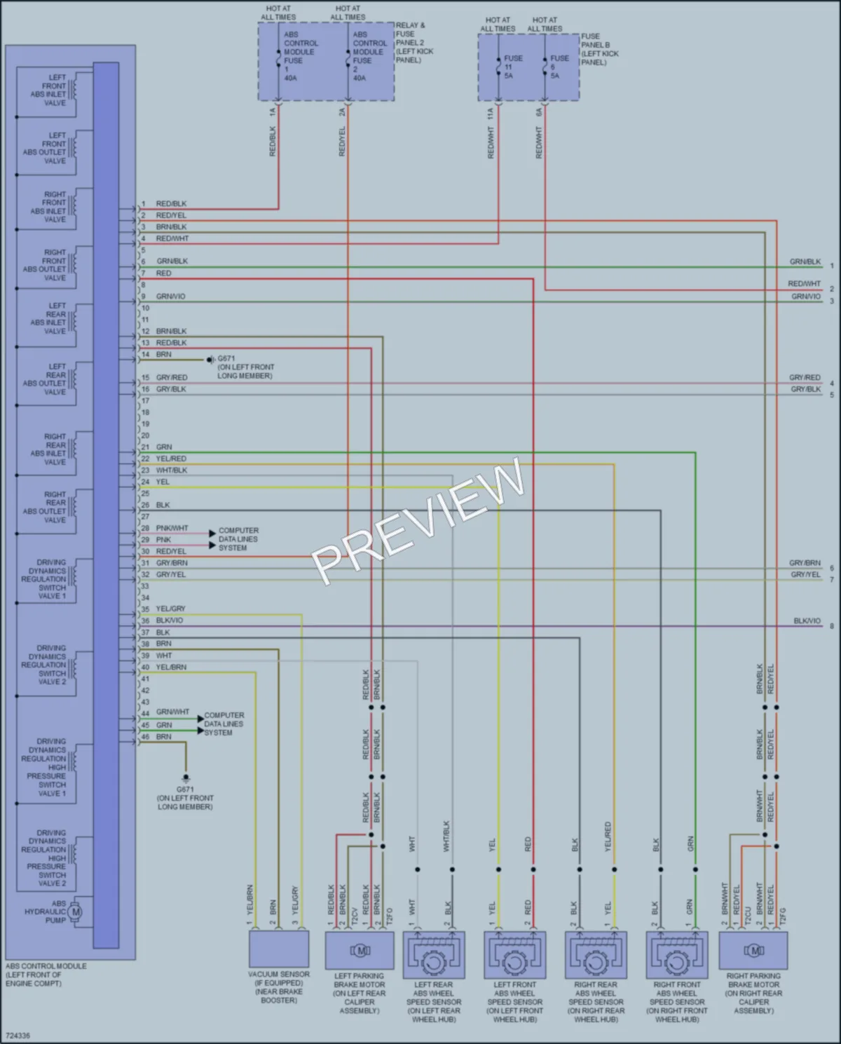 2020 Audi A6allroad Anti Lock Brakes wiring diagram preview