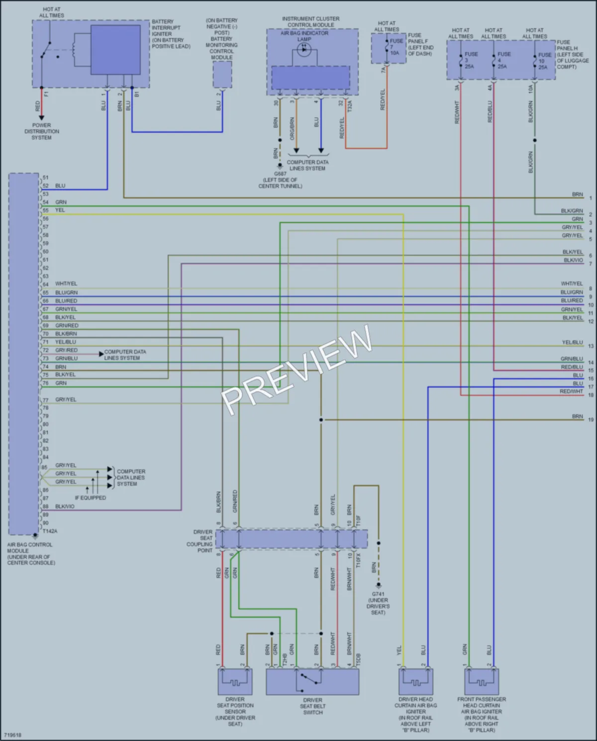 2020 Audi A6allroad Supplemental Restraints wiring diagram preview