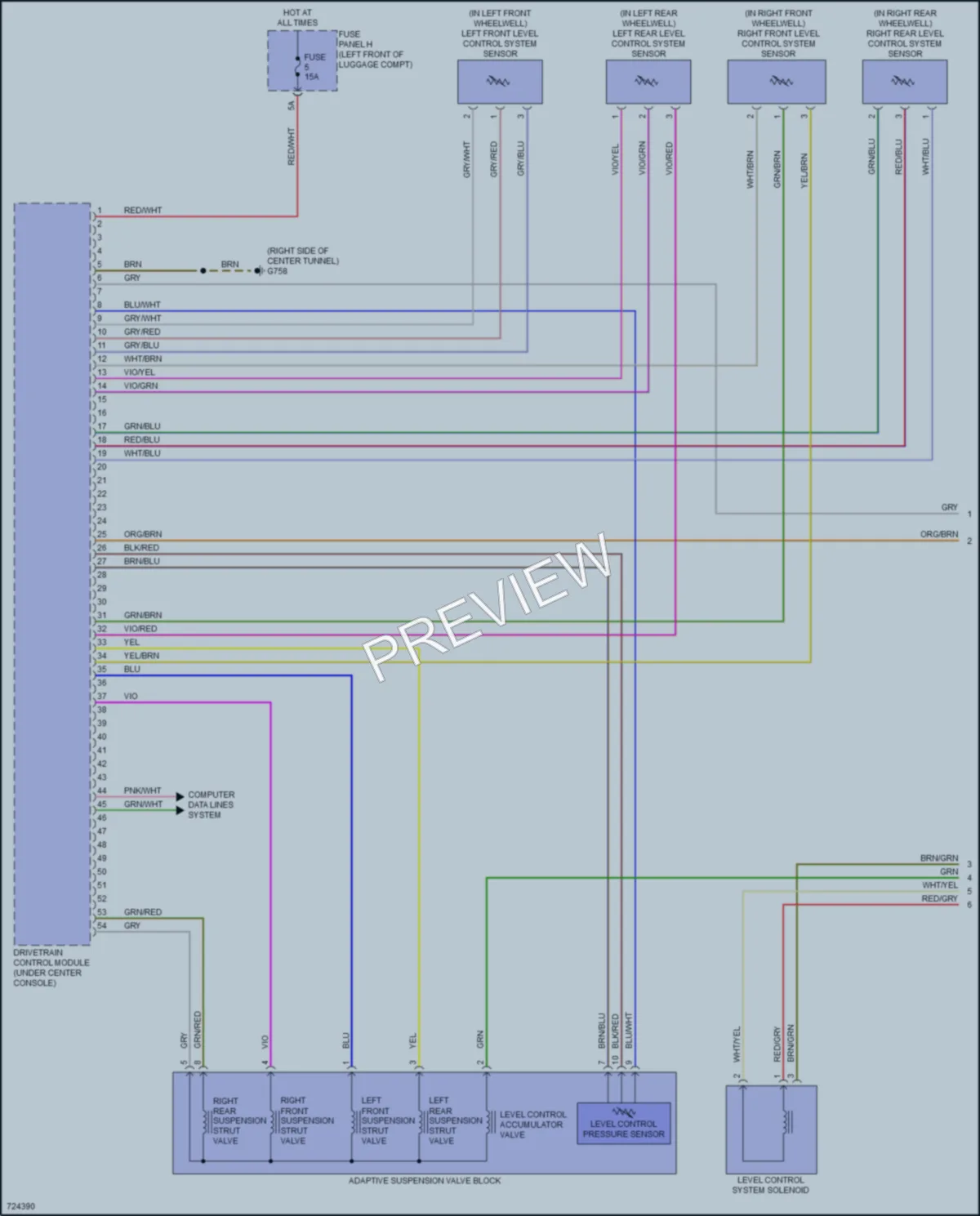 2020 Audi A7 Electronic Suspension wiring diagram preview