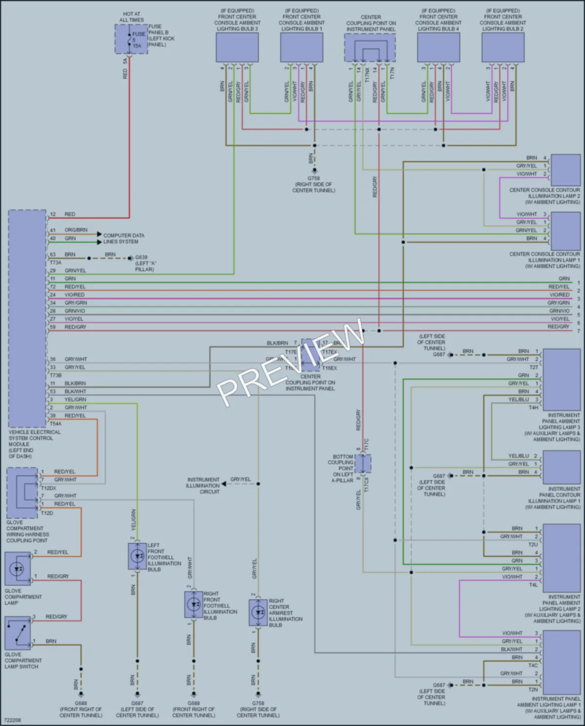 2020 Audi A7 Interior Lights wiring diagram preview
