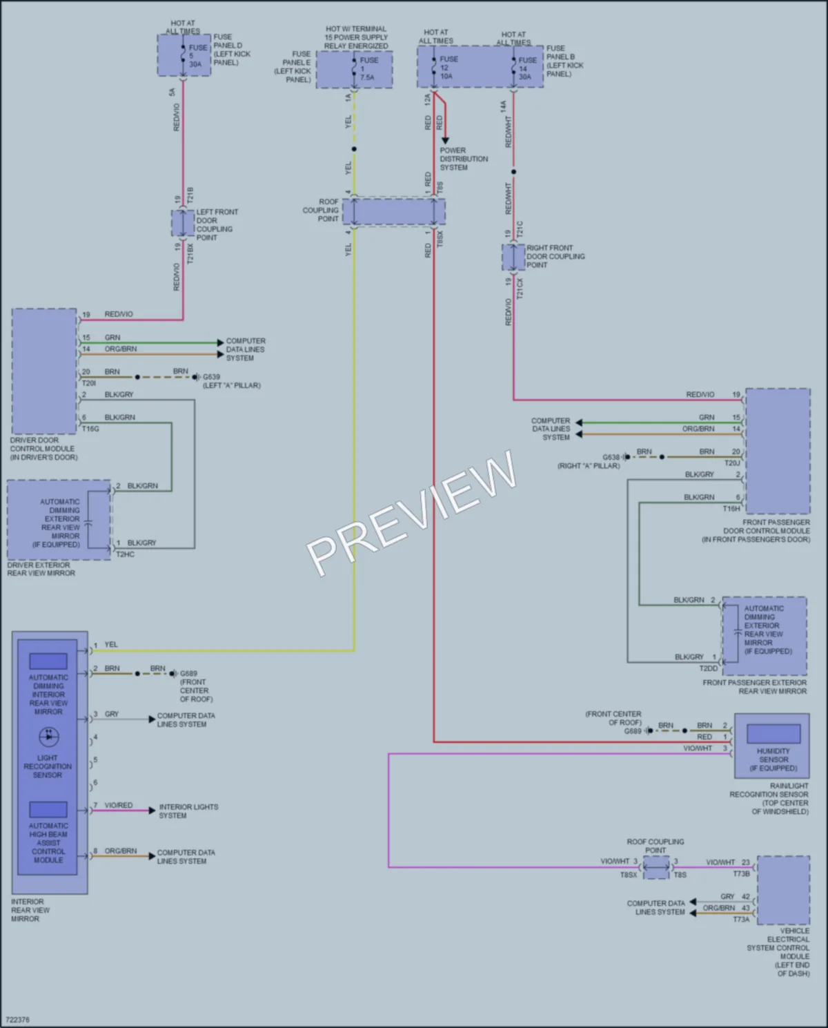 2020 Audi A7 Power Mirrors wiring diagram preview