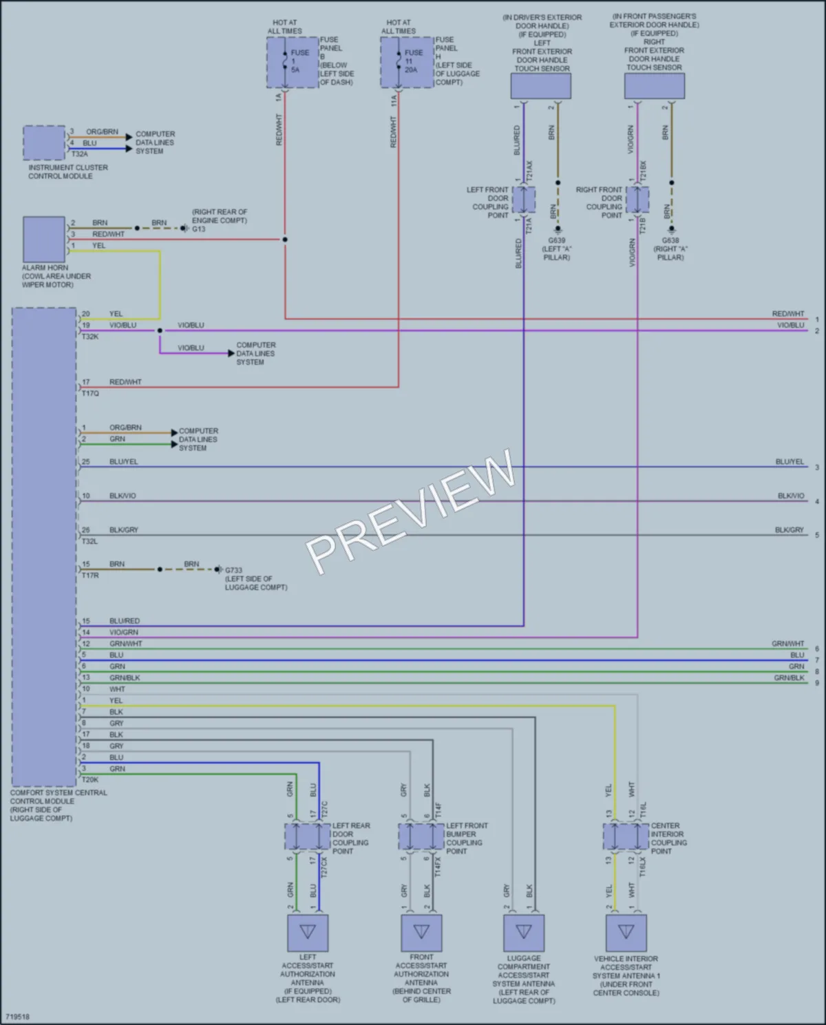 2020 Audi A8Le Anti Theft wiring diagram preview