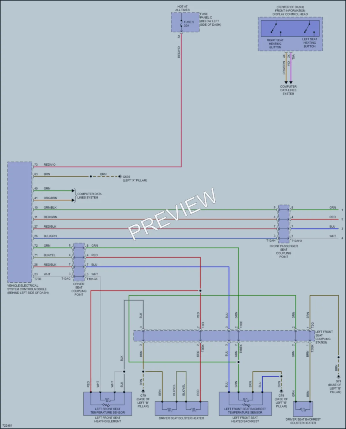 2020 Audi A8Le Power Seats wiring diagram preview