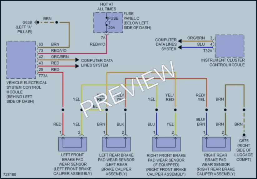 2020 Audi A8Le Warning Systems wiring diagram preview