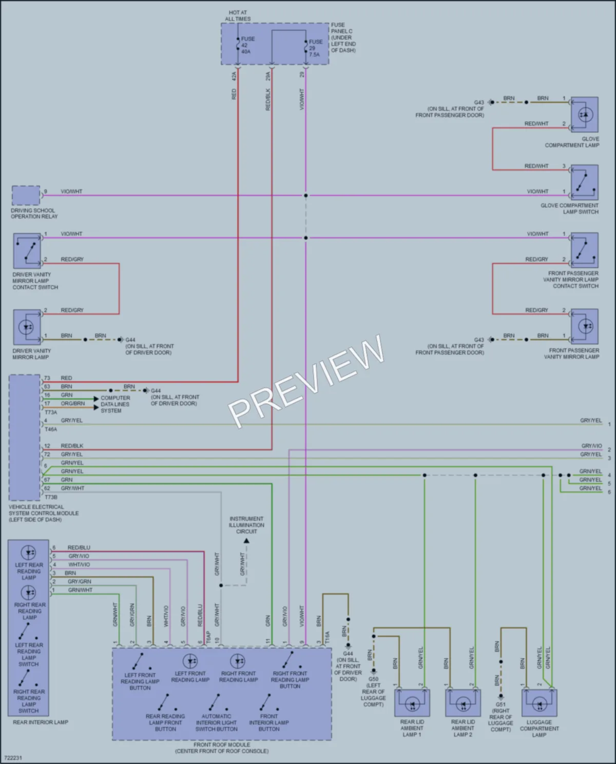2020 Audi Q3 Interior Lights wiring diagram preview