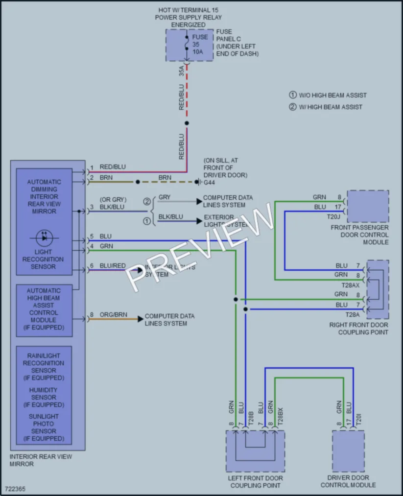 2020 Audi Q3 Power Mirrors wiring diagram preview