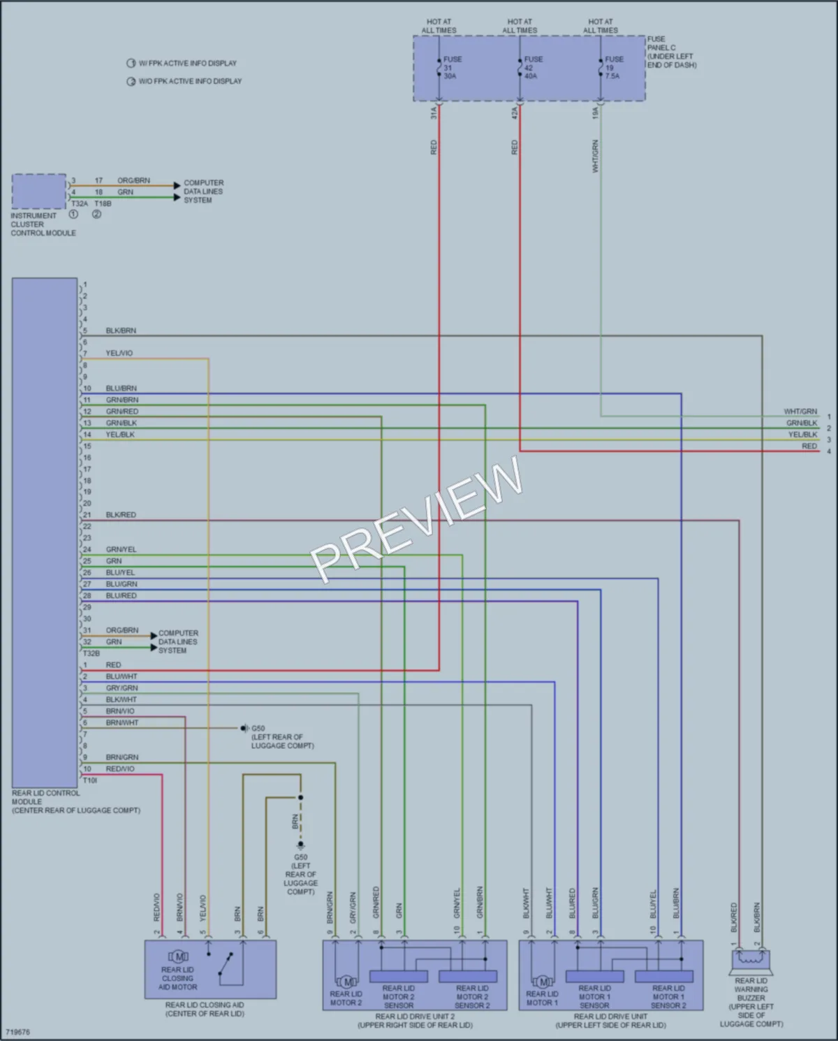 2020 Audi Q3 Trunk Tailgate Fuel Door wiring diagram preview