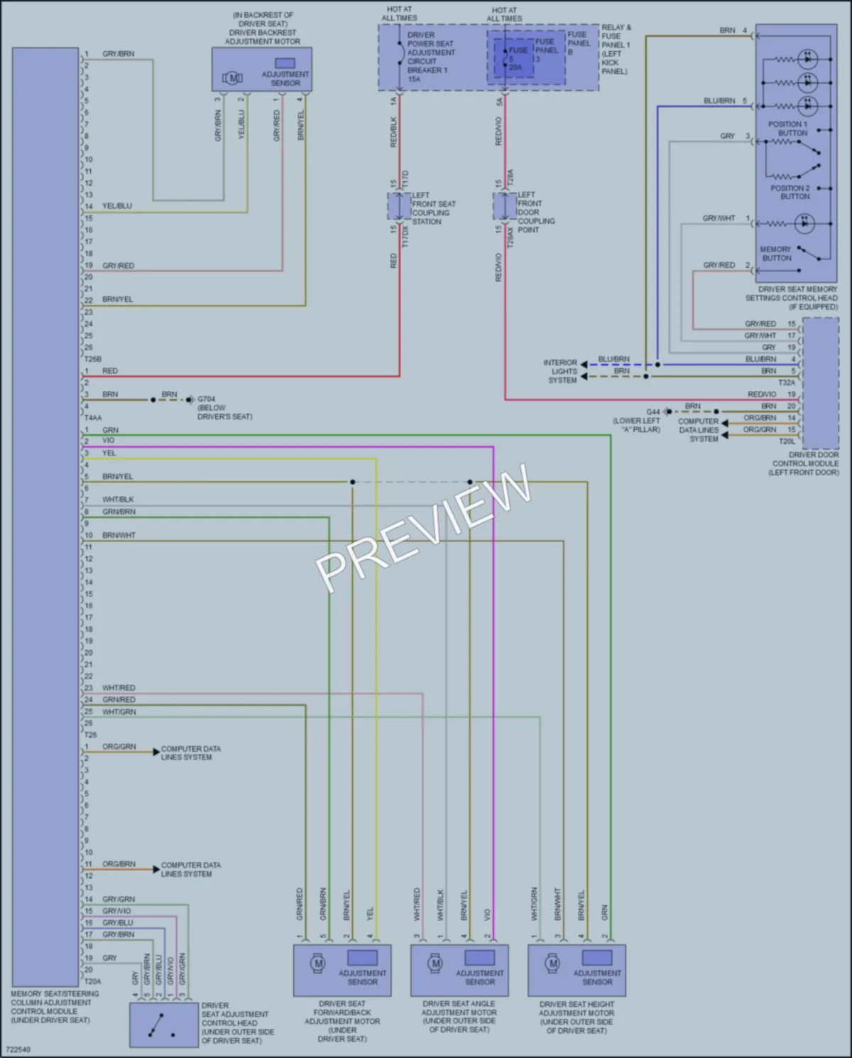 2020 Audi Q5 Memory Systems wiring diagram preview