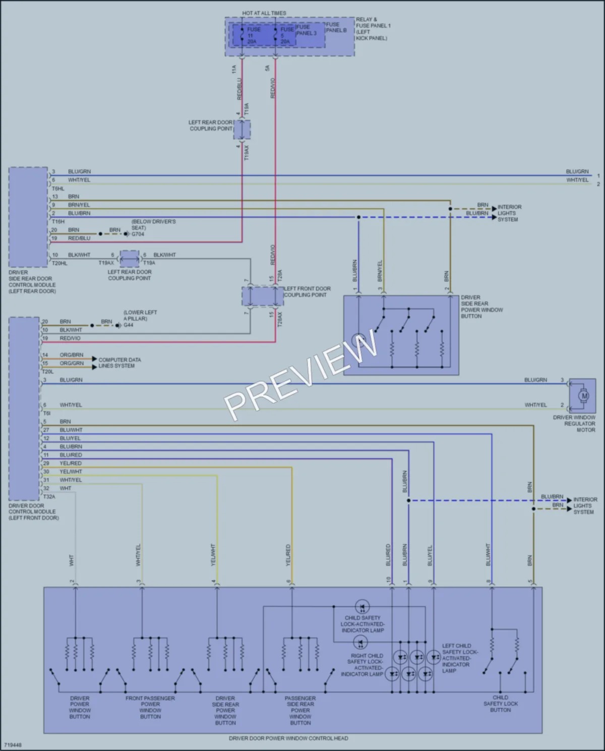 2020 Audi Q5e Power Windows wiring diagram preview