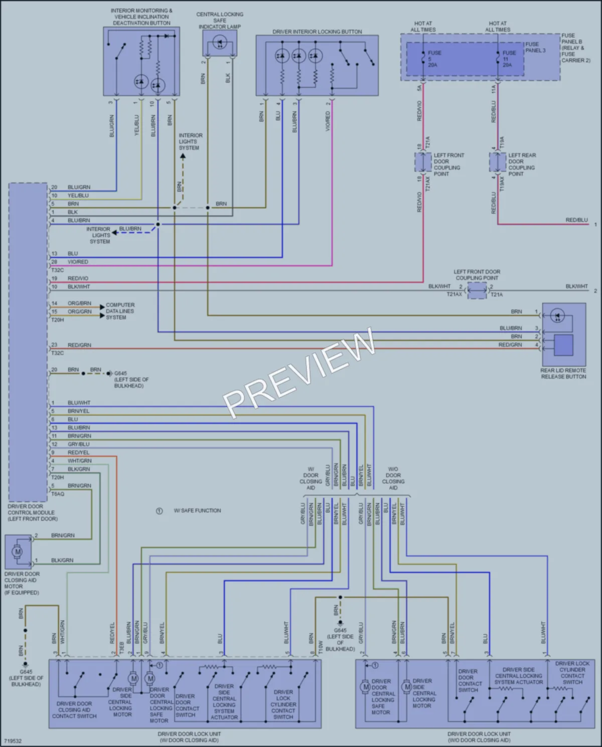 2020 Audi Q7 Anti Theft wiring diagram preview