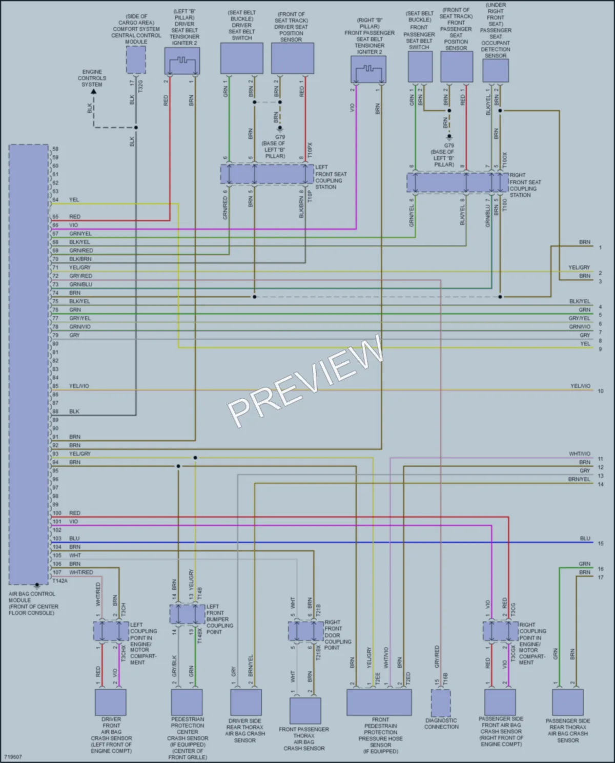2020 Audi Q7 Supplemental Restraints wiring diagram preview