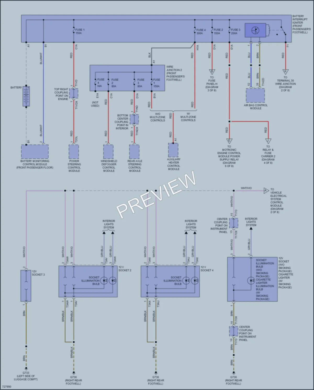 2020 Audi Q8 Power Distribution wiring diagram preview