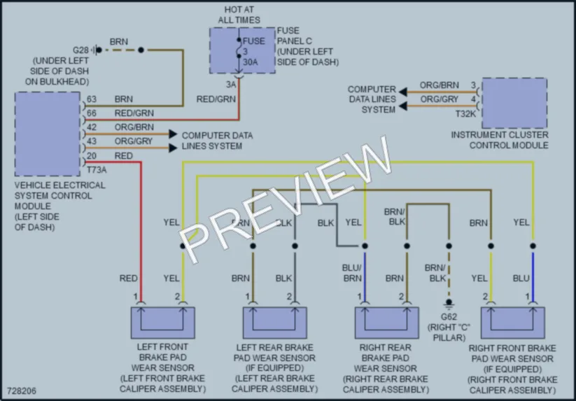 2020 Audi Q8 Warning Systems wiring diagram preview