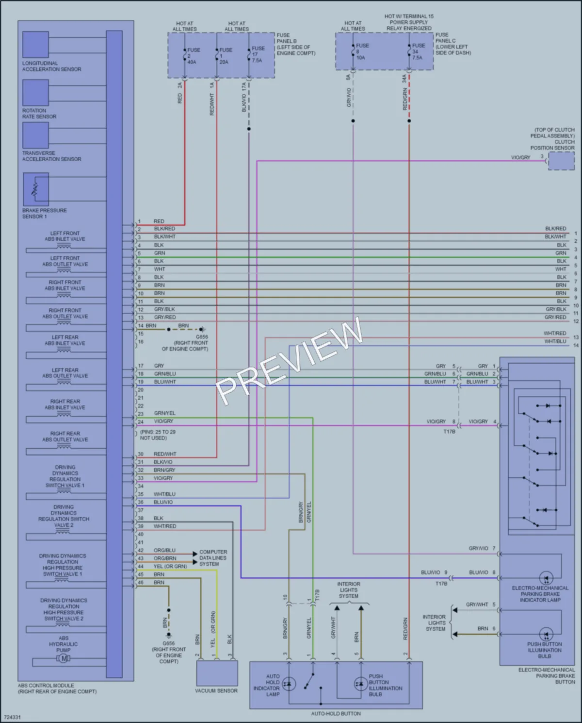 2020 Audi RS3 Anti Lock Brakes wiring diagram preview