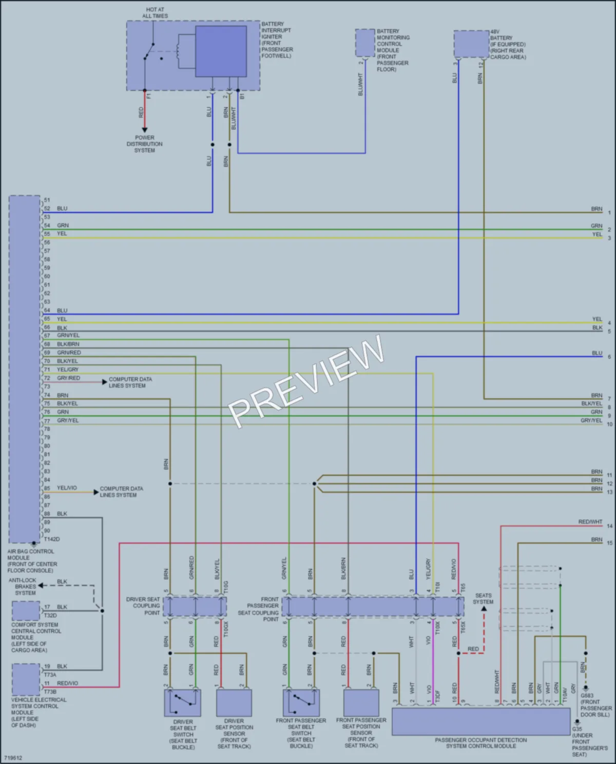2020 Audi RSQ8 Supplemental Restraints wiring diagram preview