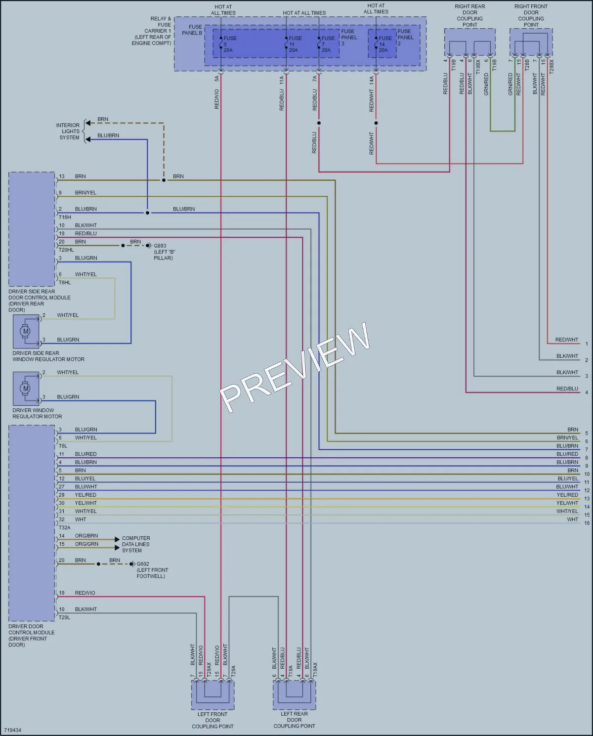 2020 Audi S4 Power Windows wiring diagram preview