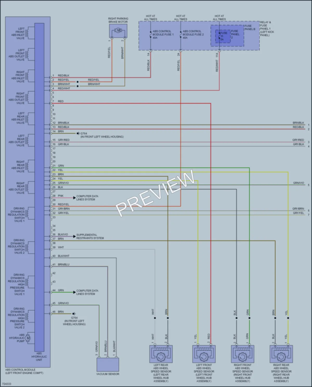 2020 Audi S5 Anti Lock Brakes wiring diagram preview