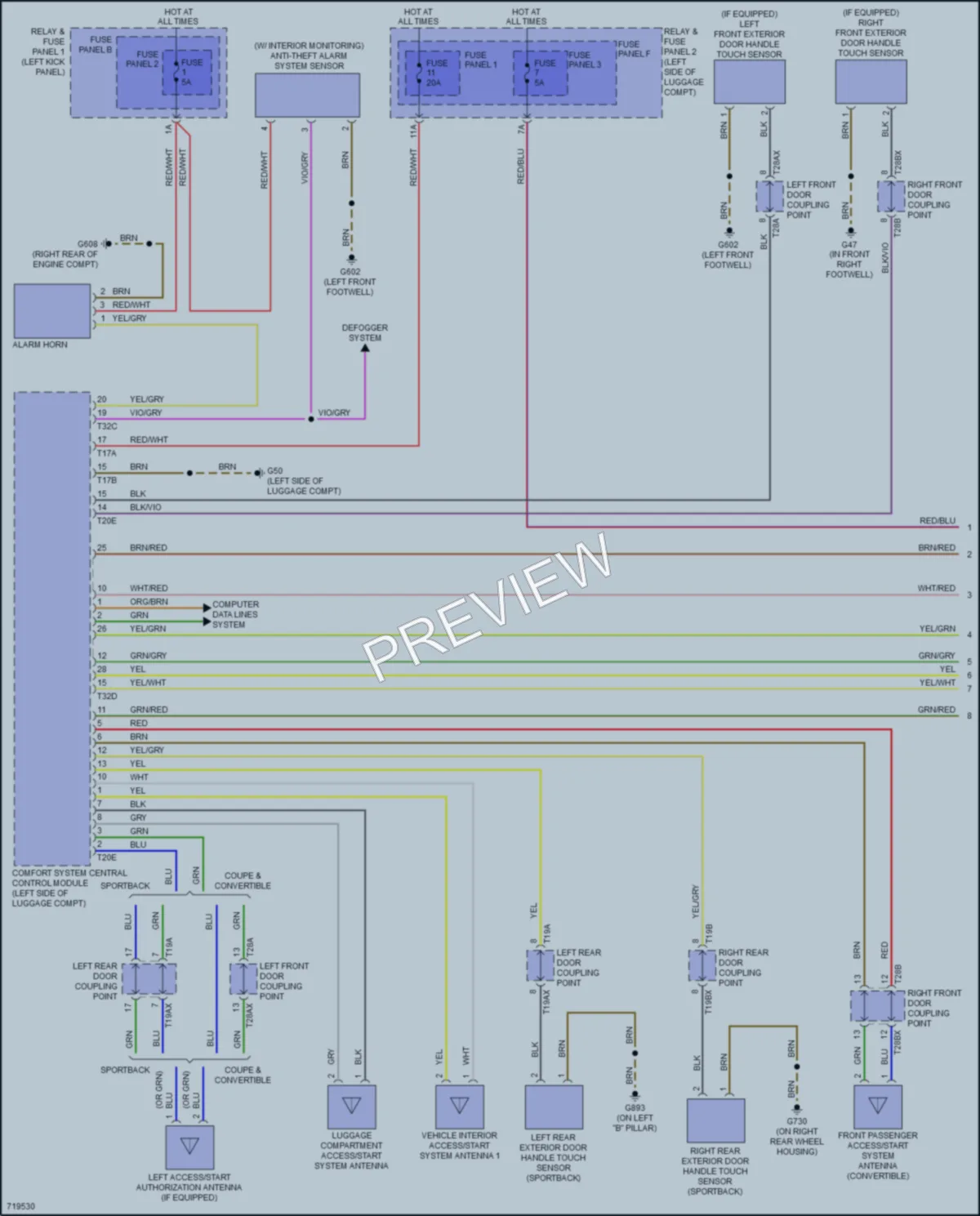 2020 Audi S5 Anti Theft wiring diagram preview